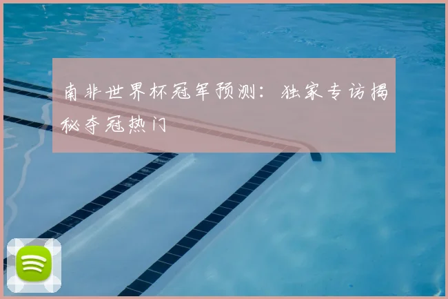 南非世界杯冠军预测:独家专访揭秘夺冠热门